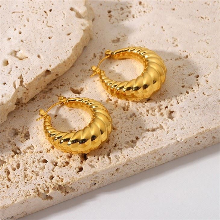 croissant dome hoop earrings