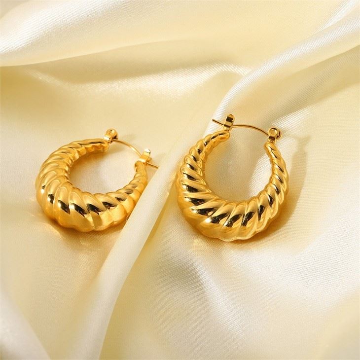 gold croissant hoop earrings
