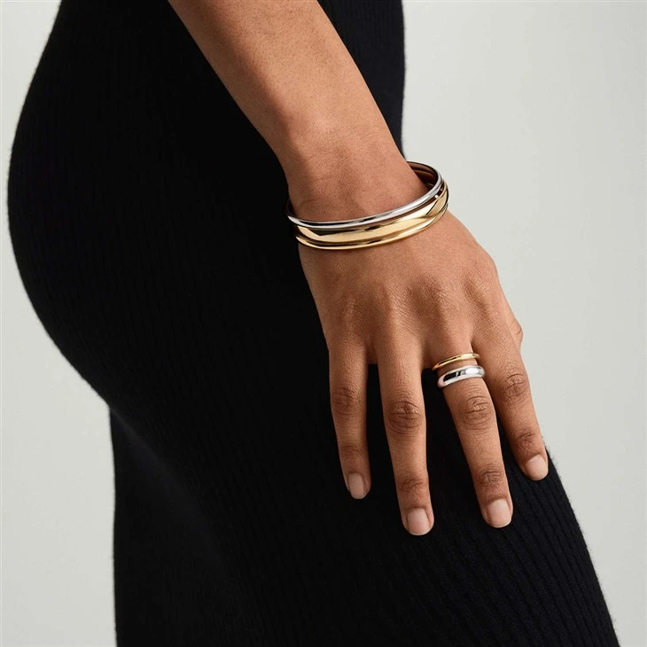 Two Tone Open Double Ring