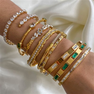 Nerūdijančio plieno cirkonio akmeninės apyrankės