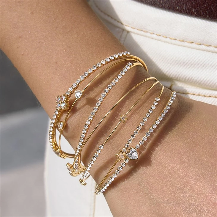 Star Double Open Bangle