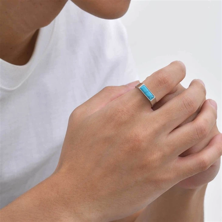 Turquoise Signet Ring factory