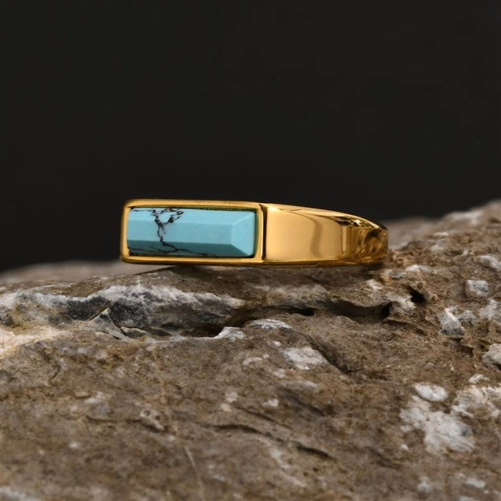 Turquoise Signet Ring high quality