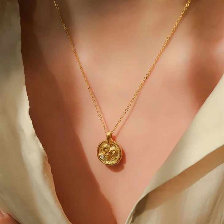 Zodiac Sign Coin Pendant Necklace price