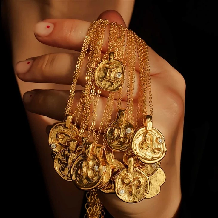 Zodiac Sign Coin Pendant Necklace suppliers