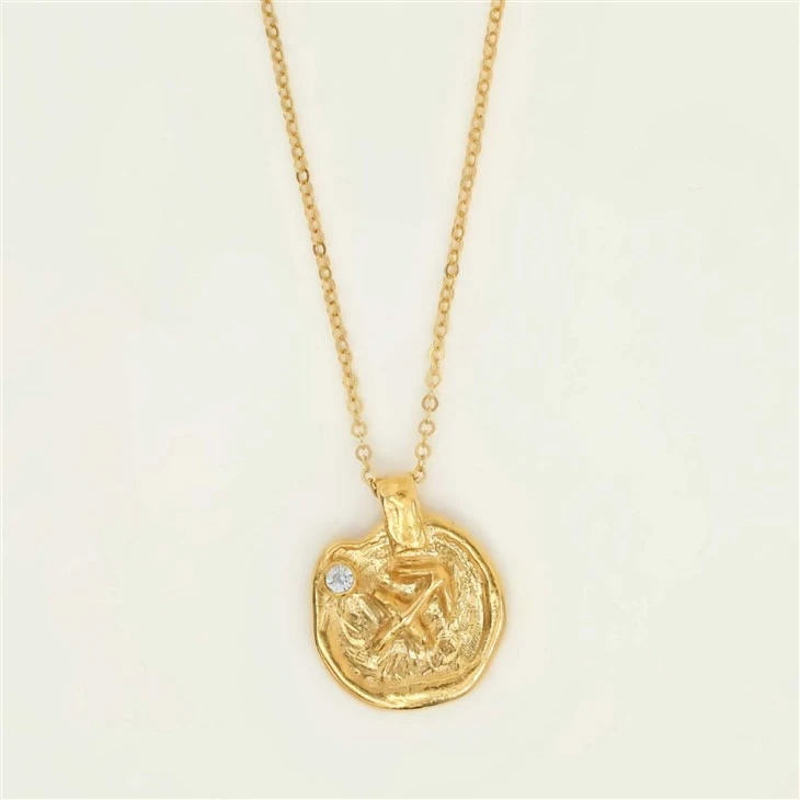 Zodiac Sign Coin Pendant Necklace factory